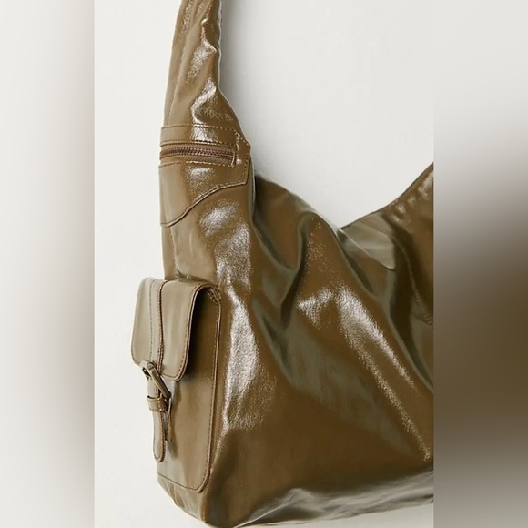 FREE PEOPLE Off The Record Carryall Green New With Tags Purse Holdall Bag - Picture 3 of 9